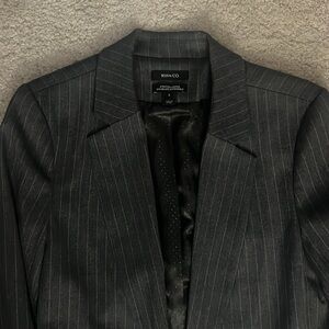New Women Blazer: Grey Pinstripes RW & CO Pantsuit Jacket (New/Unworn)